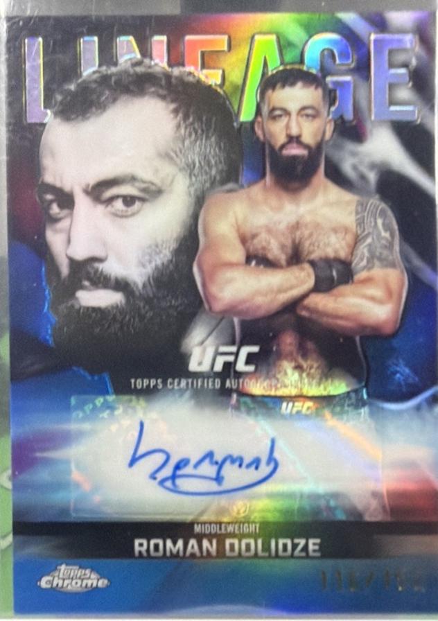 Roman Dolidze 2026 Topps Chrome UFC Chrome Lineage Autographs #CCA-RD Blue Refractor