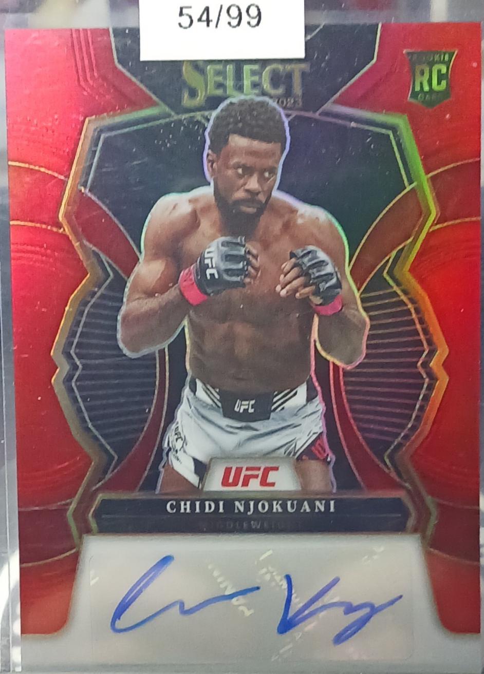 Chidi Njokuani 2023 Panini Select UFC Rookie Signatures #3 Red