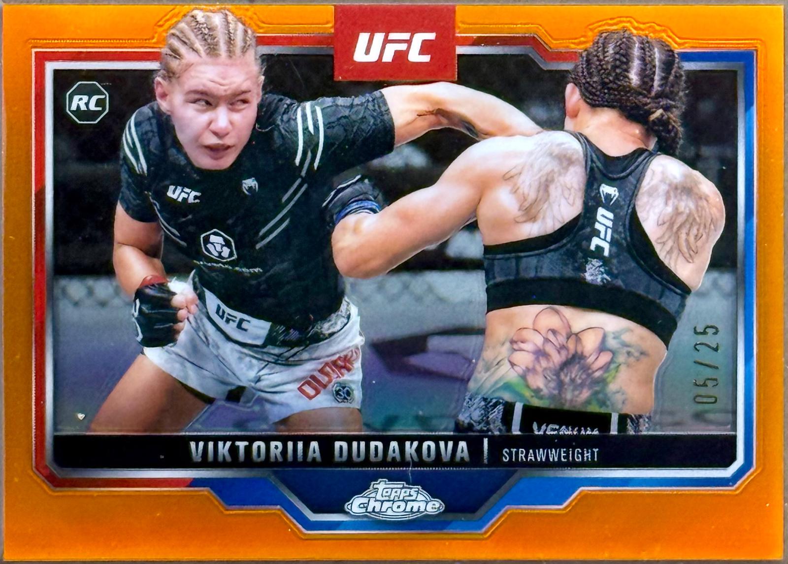 Viktoriia Dudakova 2025 Topps Chrome UFC Base #4 Orange Refractor