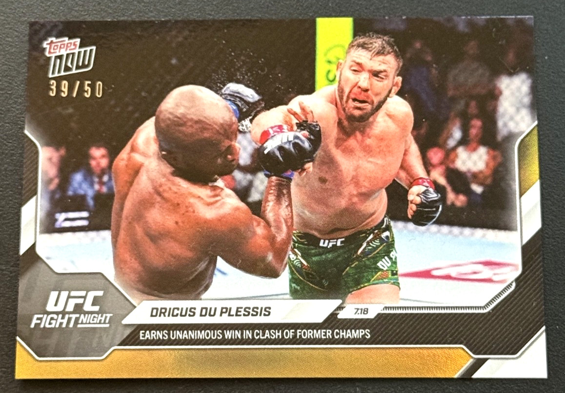 Dricus Du Plessis Topps Now UFC Base #27 Gold Foil