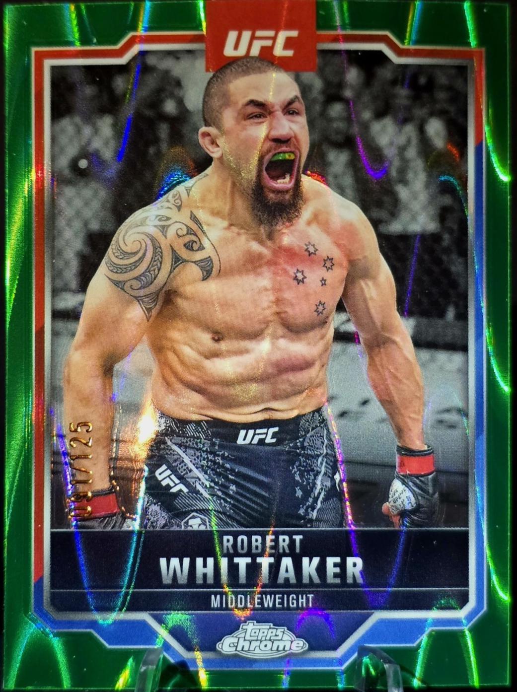 Robert Whittaker 2025 Topps Chrome UFC Base #78 Green Wave