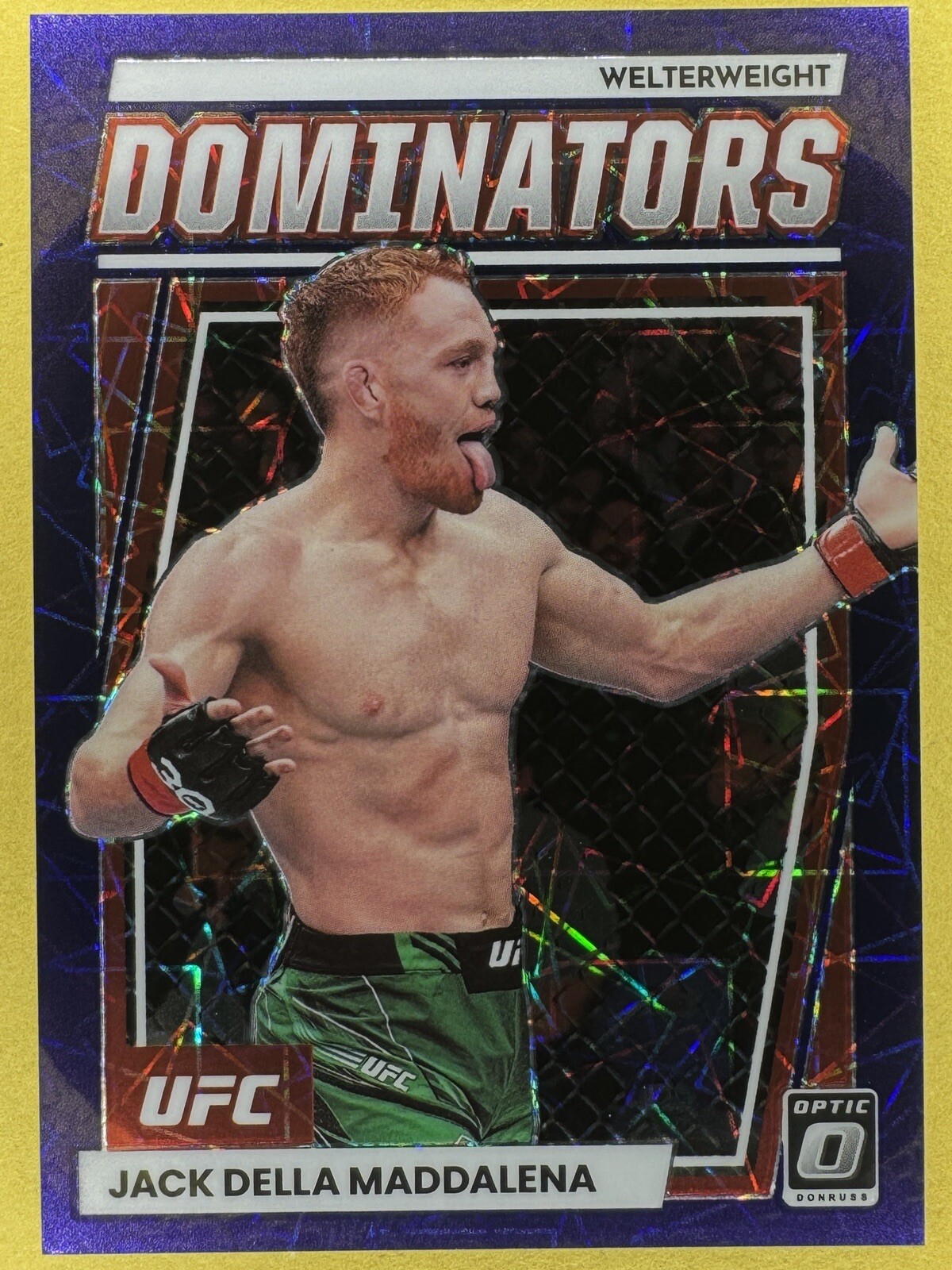 Jack Della Maddalena 2023 Panini Donruss Optic UFC Dominators #7 Purple Velocity