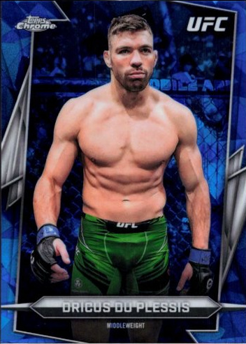 Dricus Du Plessis 2026 Topps Chrome Sapphire UFC Base #10 Gold Sapphire