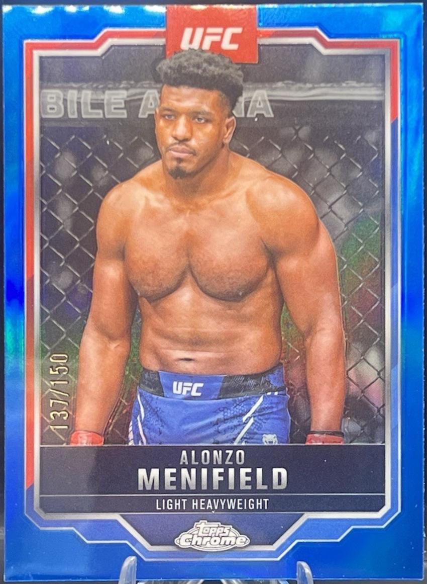 Alonzo Menifield 2025 Topps Chrome UFC Base #159 Blue Refractor