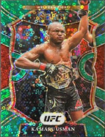 Kamaru Usman 2021 Panini Select UFC Premier Level #163 Green Disco