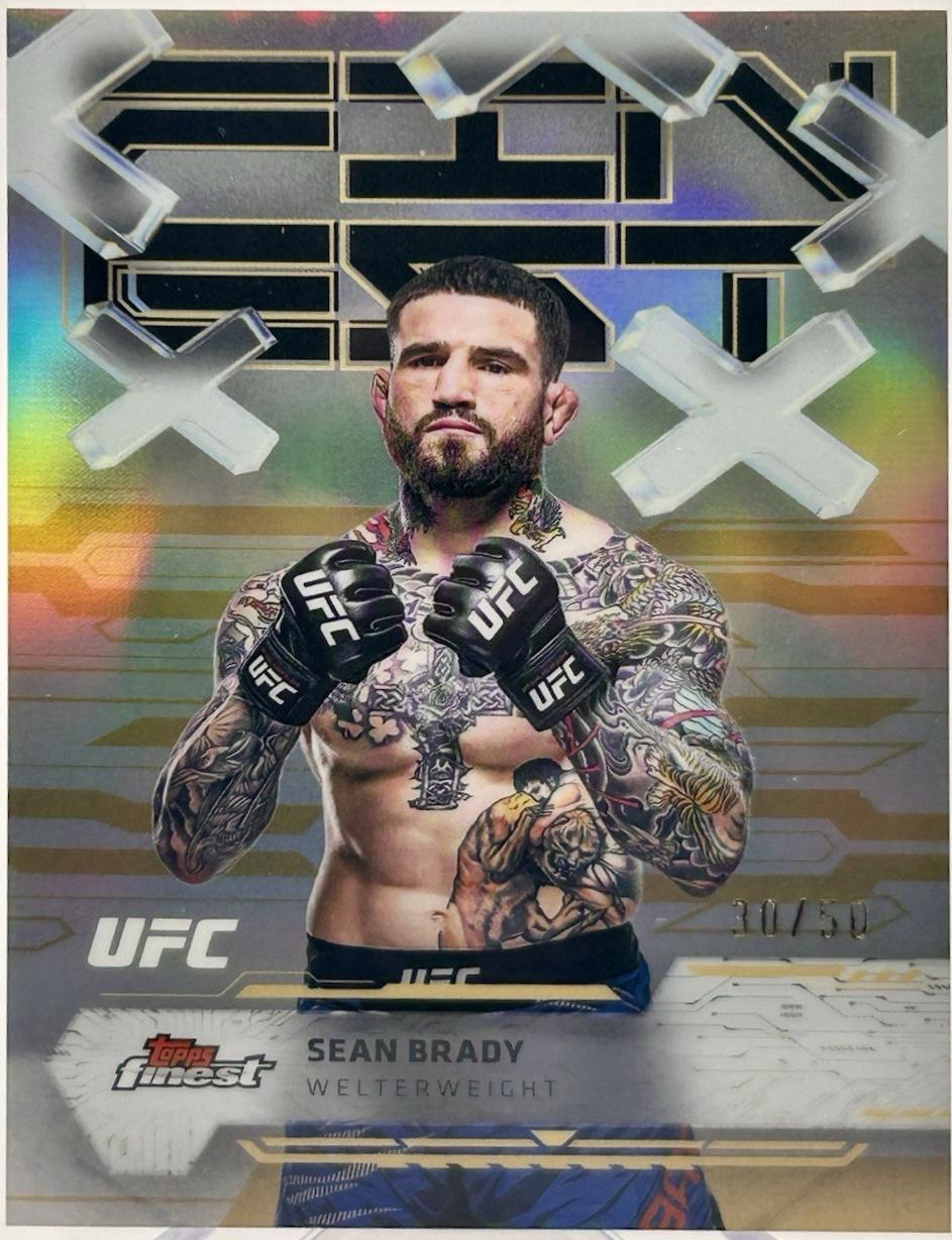 Sean Brady 2025 Topps Finest UFC Base Common #40 Gold Refractor