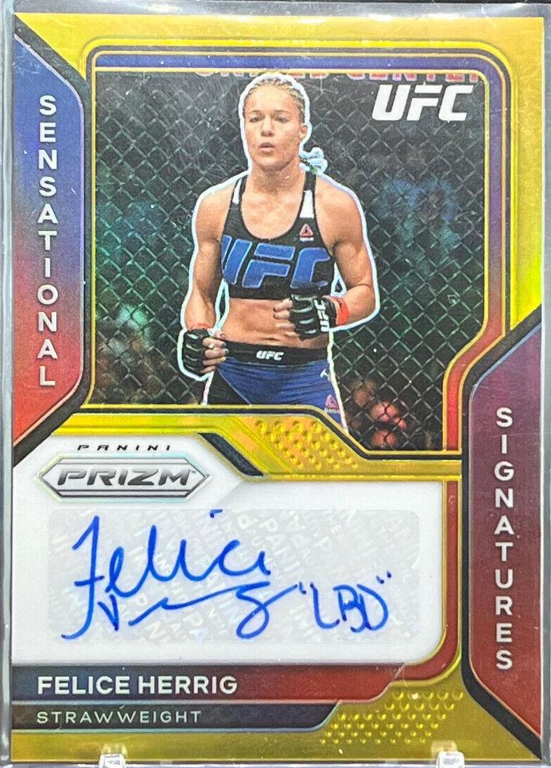 Felice Herrig 2021 Panini Prizm UFC Sensational Signatures #7 Gold