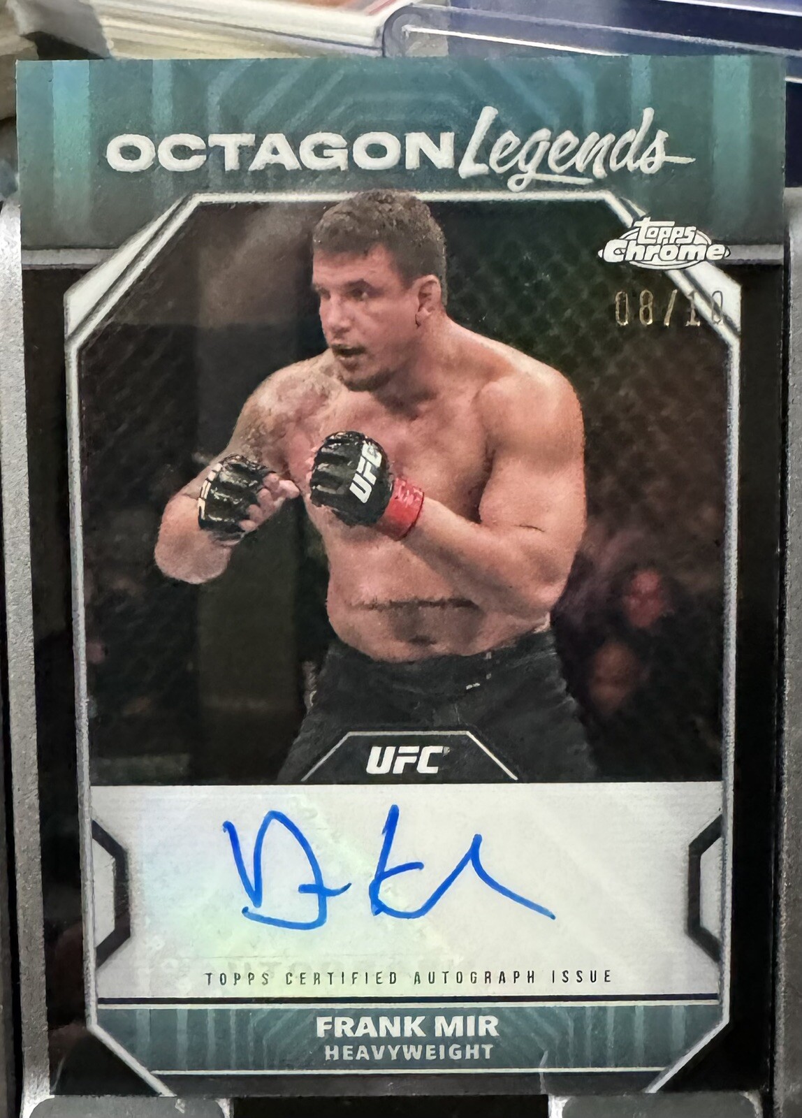 Frank Mir 2024 Topps Chrome UFC Octagon Legends Autographs #OLA-FMI Black Refractor