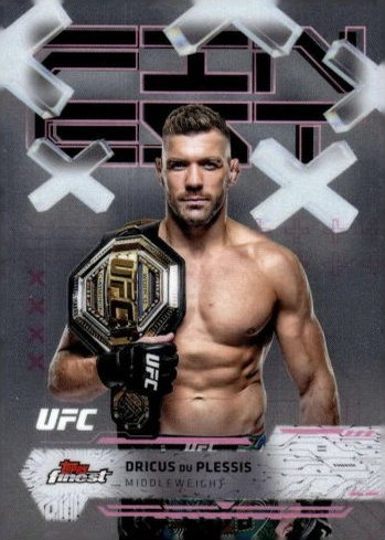 Dricus Du Plessis 2025 Topps Finest UFC Base Common #14 Red Black Vapor Refractor