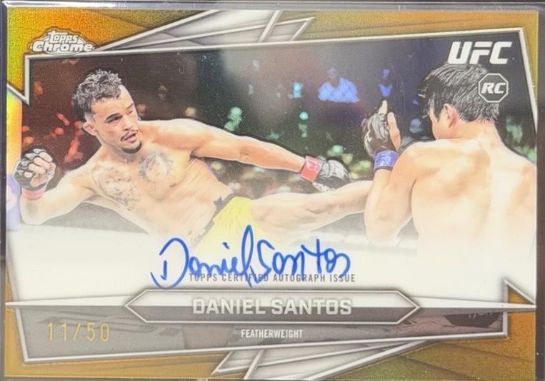 Daniel Santos 2026 Topps Chrome UFC Base Autographs #BAV-DS Gold Refractor