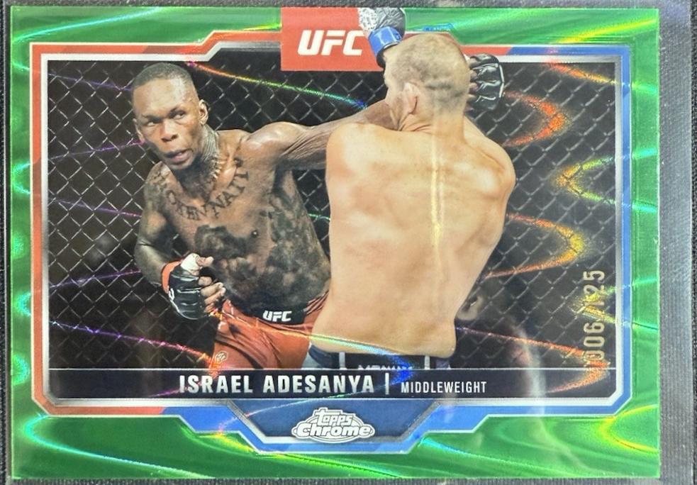 Israel Adesanya 2025 Topps Chrome UFC Base #3 Green Wave