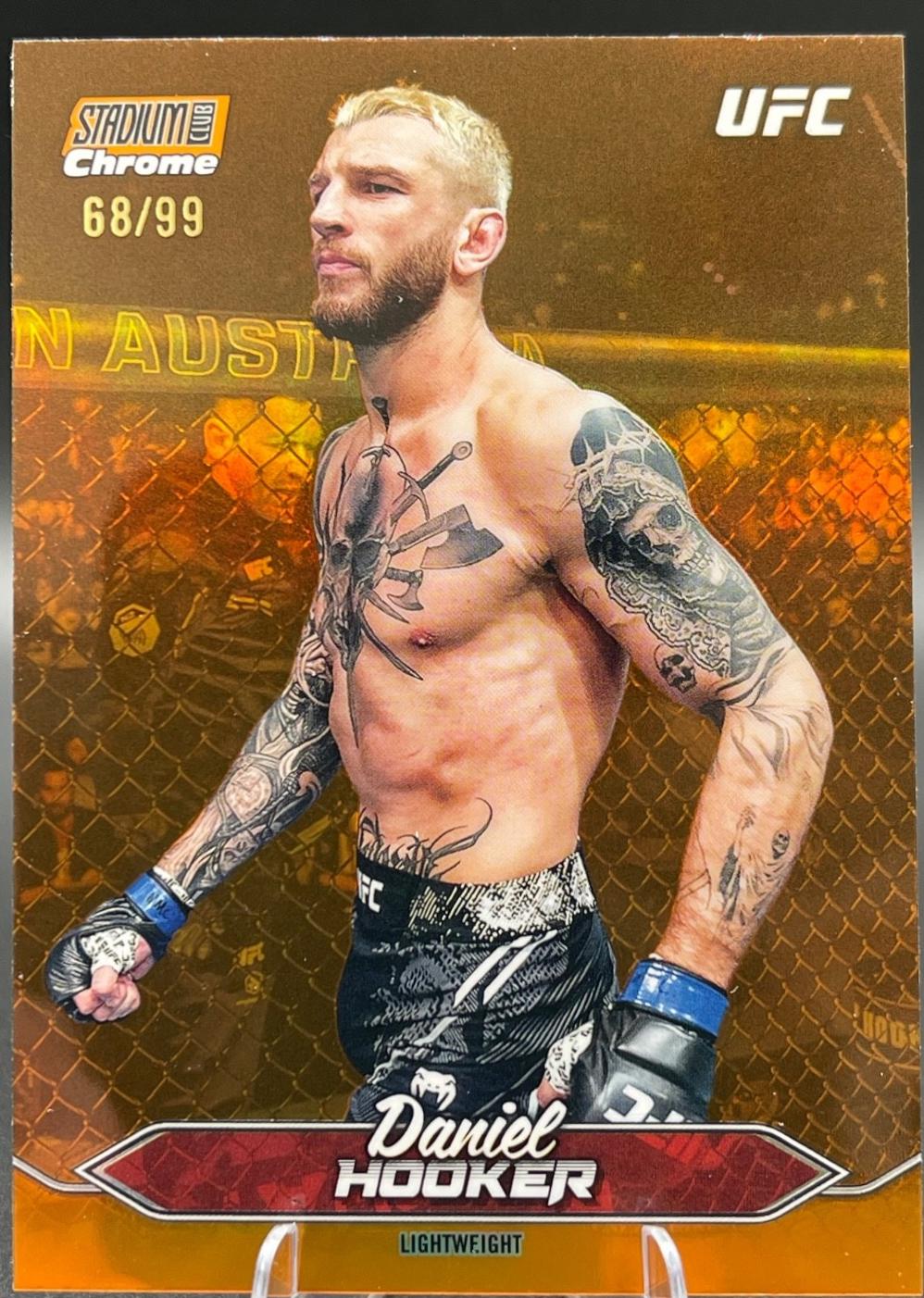 Dan Hooker 2025 Topps Stadium Club UFC Base Chrome #C-184 Orange Refractor