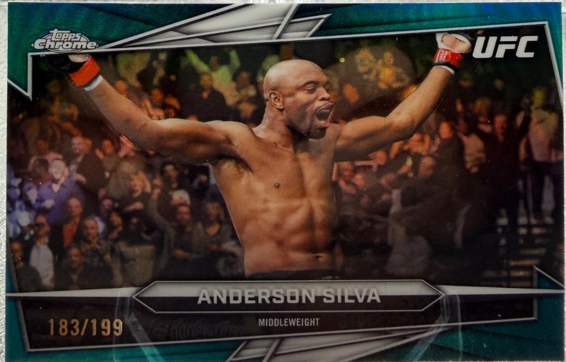 Anderson Silva 2026 Topps Chrome UFC Base #14 Aqua Refractor