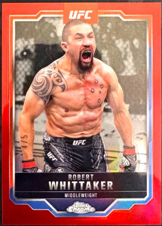 Robert Whittaker 2025 Topps Chrome UFC Base #78 Red Refractor