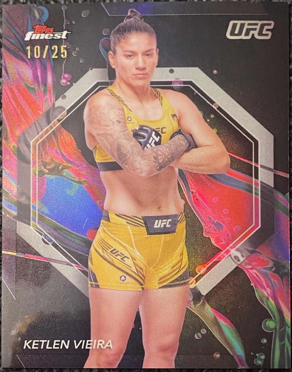 Ketlen Vieira 2024 Topps Finest UFC Base Common #15 Black Refractor