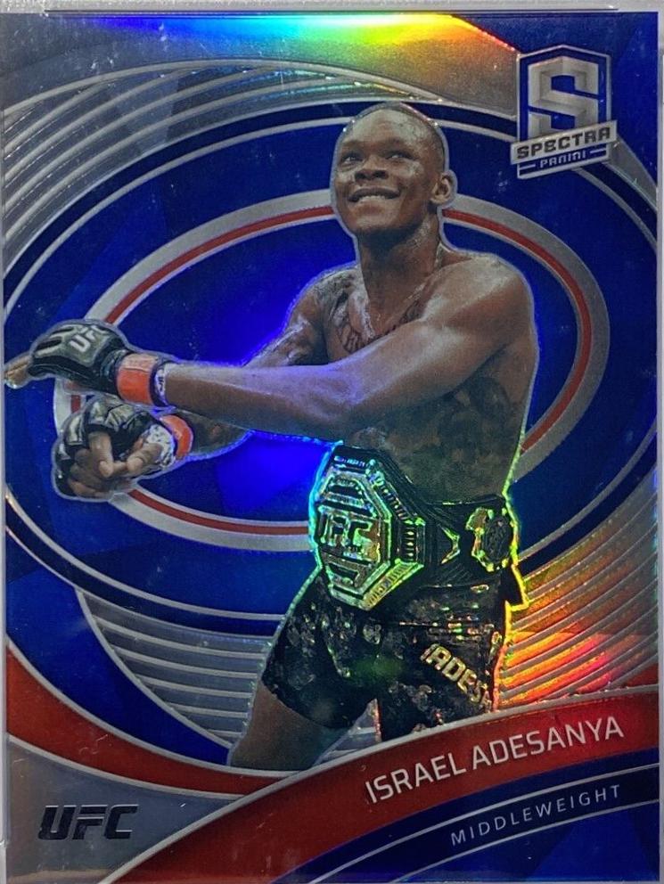 Israel Adesanya 2021 Panini Chronicles UFC Base Spectra #299 Blue