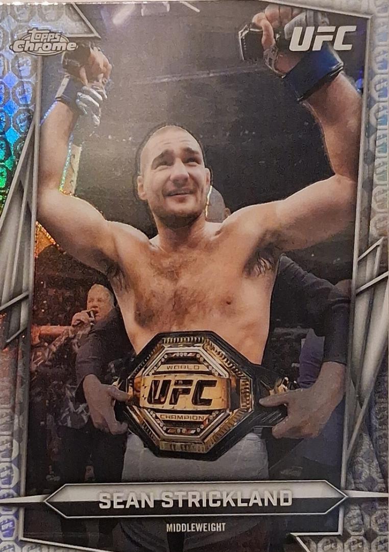 Sean Strickland 2026 Topps Chrome UFC Base #2 UFC Glove Refractor