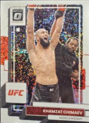 Khamzat Chimaev 2023 Panini Donruss Optic UFC Base #33 White Sparkle