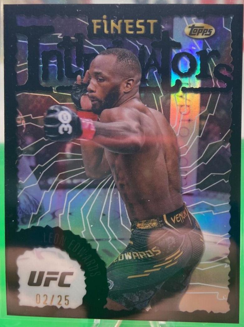 Leon Edwards 2024 Topps Finest UFC Intimidators #INT-10 Black Refractor