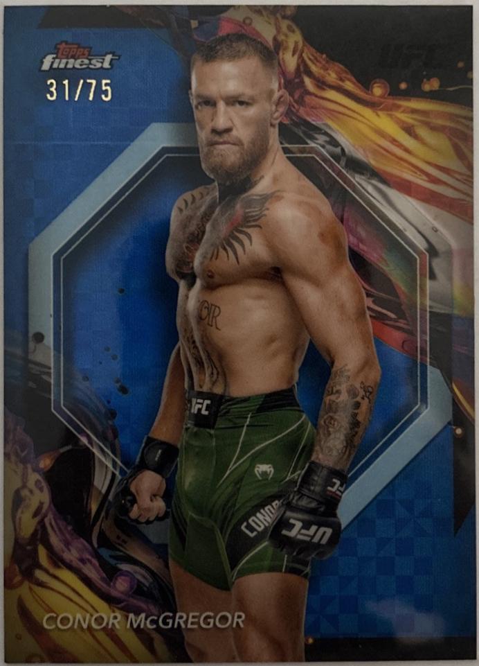 Conor McGregor 2024 Topps Finest UFC Base Uncommon #151 Blue Checkerboard Refractor