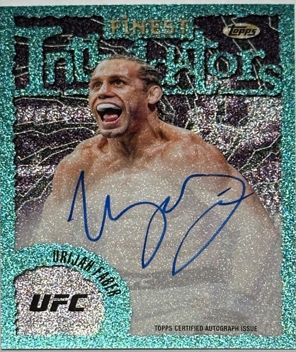 Urijah Faber 2024 Topps Finest UFC Intimidators Autographs #IA-UFR Aqua Glitter Refractor
