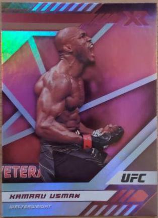 Kamaru Usman 2021 Panini Chronicles UFC Base XR #188 Pink