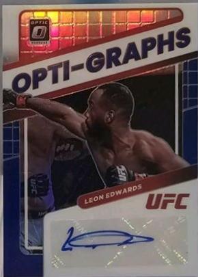 Leon Edwards 2022 Panini Donruss Optic UFC Opti-Graphs #28 Blue