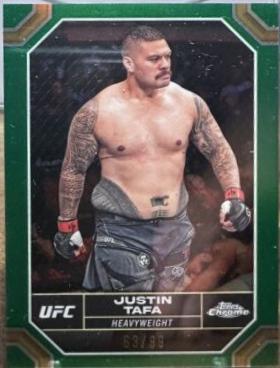 Justin Tafa 2024 Topps Chrome UFC Base #105 Green Refractor