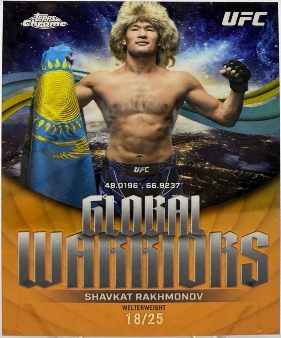 Shavkat Rakhmonov 2026 Topps Chrome UFC Global Warriors #GW-23 Orange Refractor