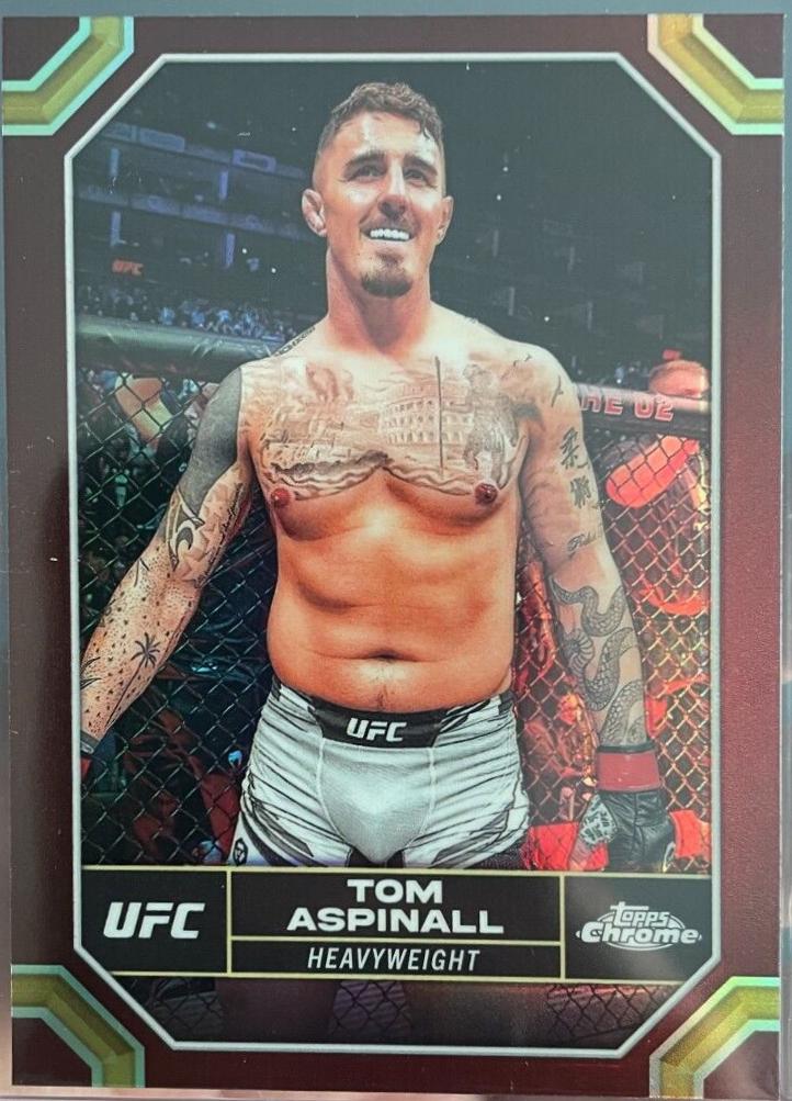 Tom Aspinall 2024 Topps Chrome UFC Base #187 Magenta Refractor