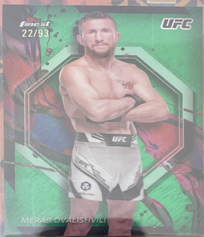 Merab Dvalishvili 2024 Topps Finest UFC Base Common #93 Green Shimmer Refractor