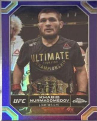 Khabib Nurmagomedov 2024 Topps Chrome UFC Base #112 Purple Refractor