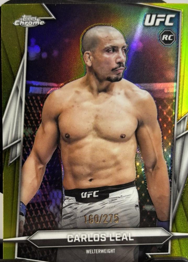 Carlos Leal 2026 Topps Chrome UFC Base #71 Yellow Refractor