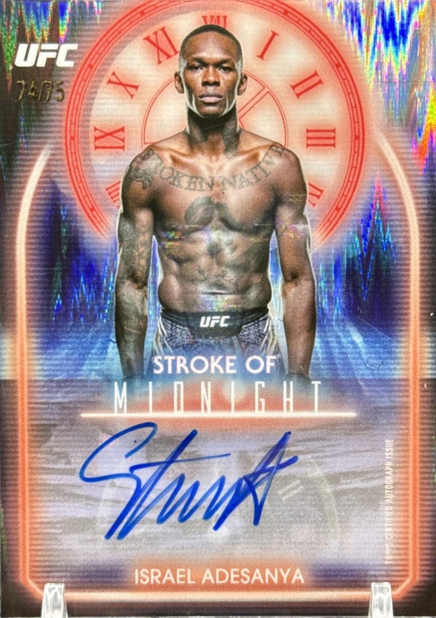 Israel Adesanya 2025 Topps Midnight UFC Stroke of Midnight Autographs #SMA-IA Dusk