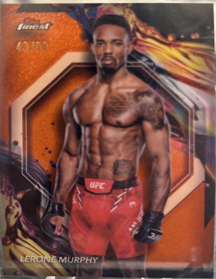 Lerone Murphy 2024 Topps Finest UFC Base Uncommon #121 Tangerine Glitter Refractor