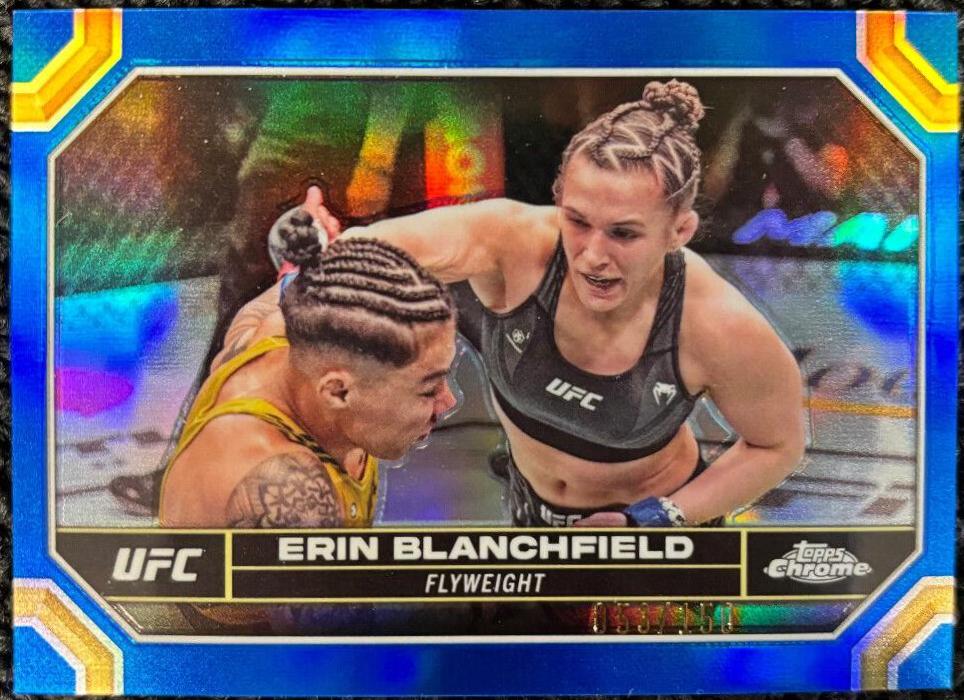 Erin Blanchfield 2024 Topps Chrome UFC Base #65 Blue Refractor