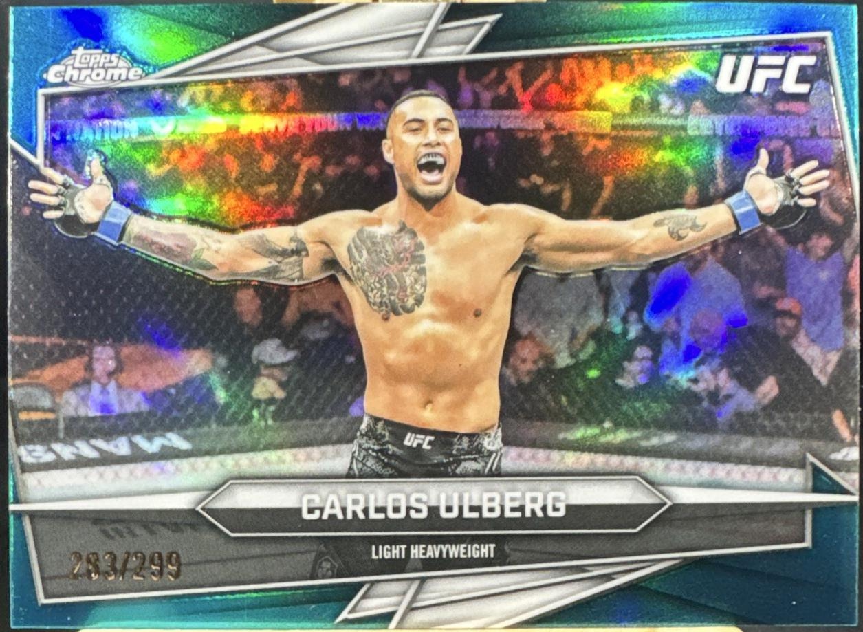 Carlos Ulberg 2026 Topps Chrome UFC Base #110 Blue Refractor