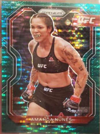 Amanda Nunes 2021 Panini Prizm UFC Base #66 Green Pulsar