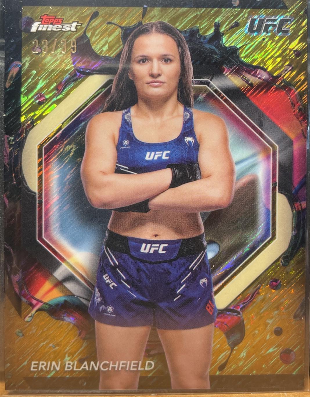 Erin Blanchfield 2024 Topps Finest UFC Base Rare #205 Gold Shimmer Refractor
