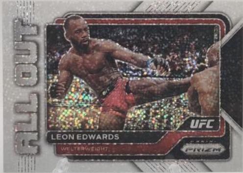 Leon Edwards 2023 Panini Prizm UFC All Out #22 White Sparkle