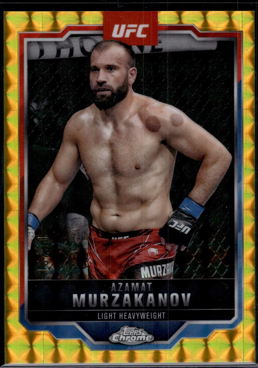 Azamat Murzakanov 2025 Topps Chrome UFC Base #168 Gold Geometric Refractor