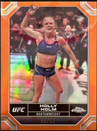Holly Holm 2024 Topps Chrome UFC Base #74 Orange Refractor