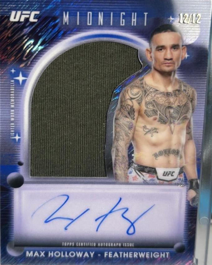 Max Holloway 2025 Topps Midnight UFC Relic Autographs #VRA-MH Daybreak