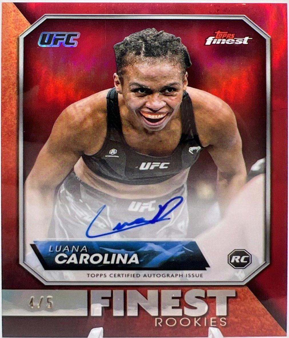 Luana Carolina 2024 Topps Finest UFC Rookie Finest Autographs #RFA-LC Red Refractor