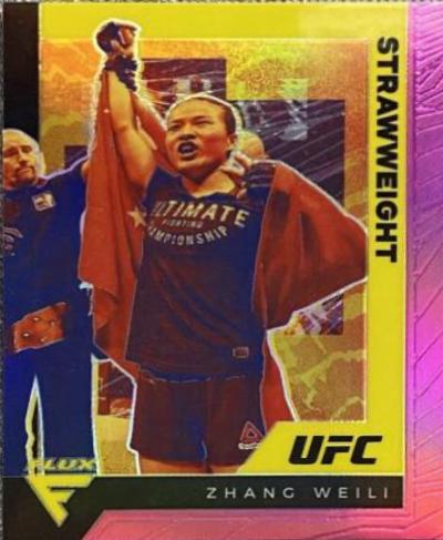 Zhang Weili 2021 Panini Chronicles UFC Base Flux #242 Pink