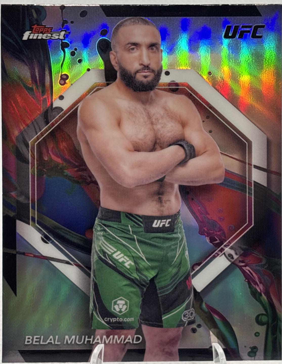 Belal Muhammad 2024 Topps Finest UFC Base Common #37 Refractor