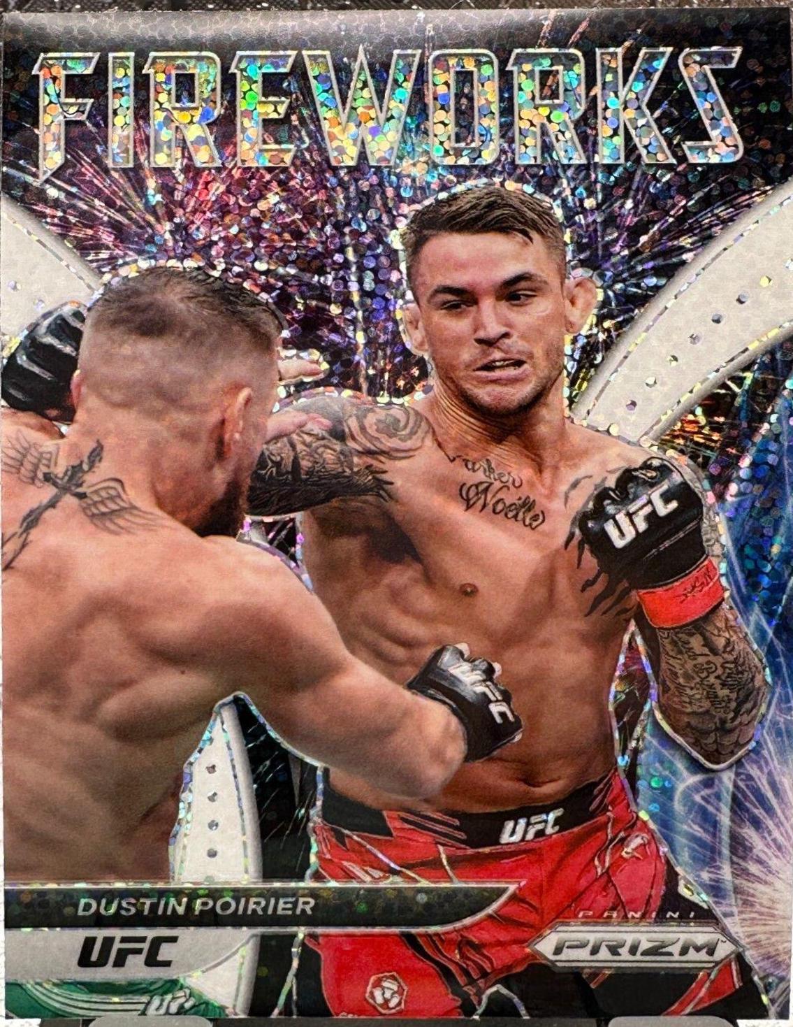 Dustin Poirier 2022 Panini Prizm UFC Fireworks #10 White Sparkle