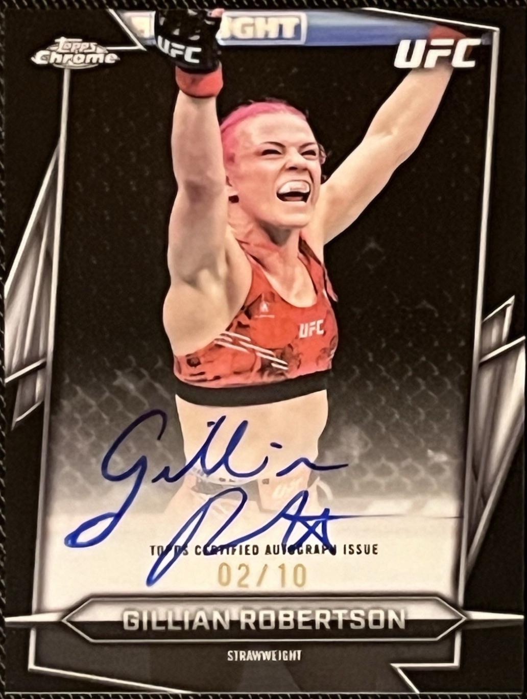 Gillian Robertson 2026 Topps Chrome UFC Base Autographs #BAV-GR Black Refractor