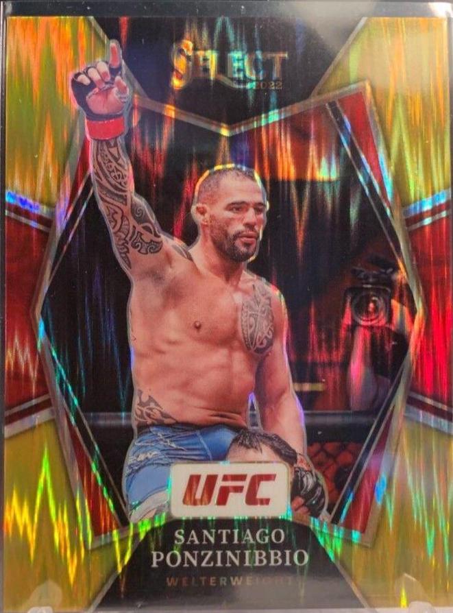 Santiago Ponzinibbio 2022 Panini Select UFC Premier Level #104 Gold Flash