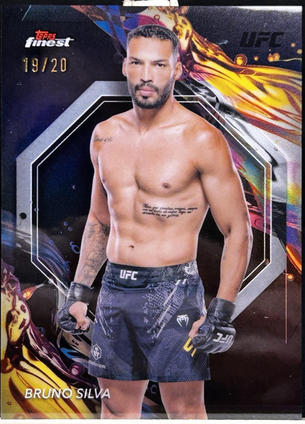 Bruno Silva 2024 Topps Finest UFC Base Uncommon #157 Black Refractor